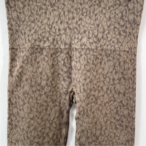 Spanx Brown Leopard Stretch Leggings Size S Casual Shapewear Everyday - Picture 2 of 5